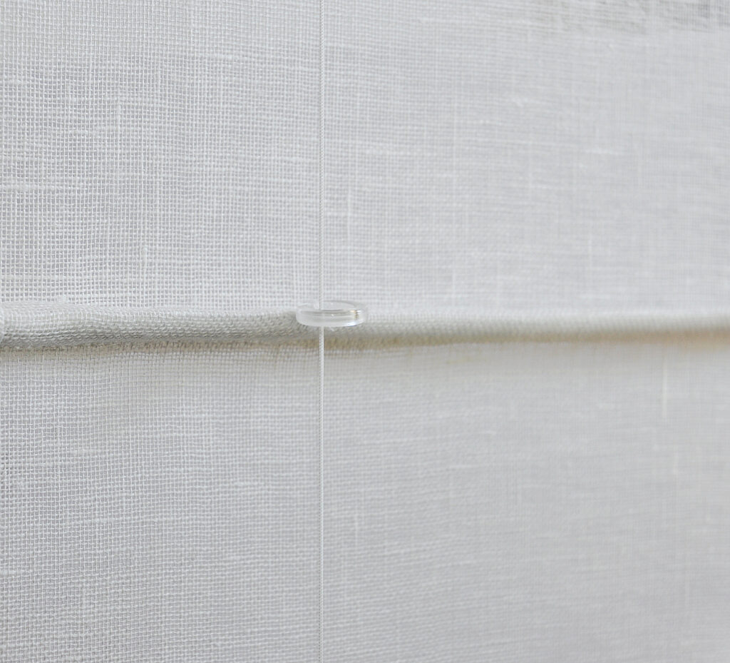 Biesenfaltrollo Rückseite Stab mit Plexiglasring