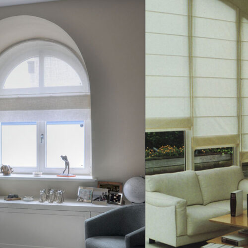 Biesenfaltrollos Rundbogenfenster