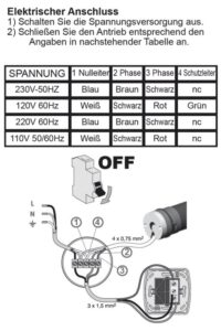 Anschlussplan Somfy Sonesse 40 Schalterbedienung