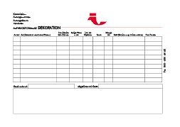 Auftragsformular Dekorationen