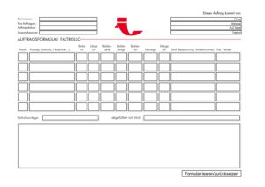 Auftragsformular Faltrollo